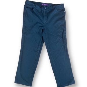 Gloria Vanderbilt pants womens 16w black solid chique mom city shopping cotton